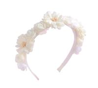 Serre-têtes à fleurs artificielles for filles, serre-tête tendance en perles for enfants, couronne de fleurs, couvre-chef de fête(A)