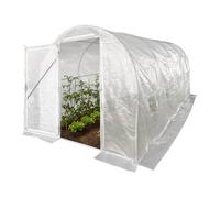 Habitat et Jardin Serre tunelle de jardin Mimosa avec porte 4,5 x 2 m 9 m² 180g Blanc
