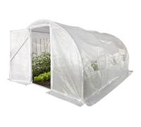Serre tunelle de jardin avec porte 4 x 3 m ""Mimosa"" - 12 m² - 180g - Blanc
