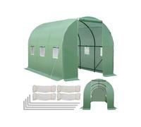 Serre de jardin - TECTAKE - Serre tunnel 11,4 m³ avec 6 fenêtres bâche résistante au gel et aux UVs 343 x 200 x 200 cm