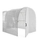 Vente-unique - Serre Tunnel avec Structure en Acier et Porte 12 m² - L300 x l400 x H200 cm - Blanc - ALOCASIA