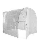 Serre tunnel avec structure en acier galvanisé et porte 18 m² - L300 x l600 x H200 cm - Blanc - ALOCASIA