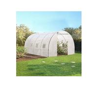 IDMARKET Serre tunnel de jardin Zebra 12 m² (4x3 m) gamme maraîchère blanche