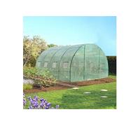 IDMarket Serre tunnel de jardin ZEBRA 12 m² (4 x 3 m) verte gamme maraîchère
