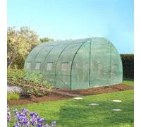 IDMarket Serre tunnel de jardin ZEBRA 12 m² (4 x 3 m) verte gamme maraîchère