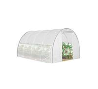 IDMarket - Serre Tunnel de Jardin 12M² Blanche relevable avec moustiquaire