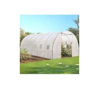 Serre tunnel de jardin 18m² blanche gamme maraichère CRIMEE 6x3M