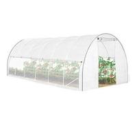 Serre tunnel de jardin 18M² blanche relevable avec moustiquaire G