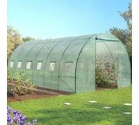 Grande serre de jardin tunnel 7 arceaux Pro galvanisé 18m² 6x3x2m verte