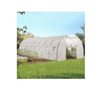 IDMarket Serre tunnel de jardin Gamme Maraîchère Des Andes 24 m² (8x3 m) Blanche