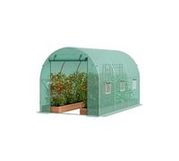 Serre Tunnel De Jardin 345x195x192cm Avec Cadre En Acier Galvanisé Porte à Glissière