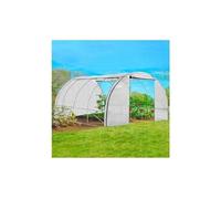 IDMarket – Serre tunnel de jardin Zebra 4 Saisons 12 m² (4x3 m) Gamme maraîchère Blanche