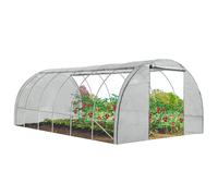 Grande serre de jardin tunnel relevable toutes saisons 18m2 140gr/m2 blanche