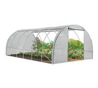 Serre tunnel de jardin 4 saisons 18M² blanche gamme maraîchère CRIMÉE 6x3M G