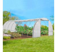IDMarket Serre tunnel de jardin 4 saisons gamme maraîchère Des Andes 8x3 m 24 m² blanche