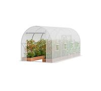 Serre Tunnel De Jardin 445x194x192cm Avec Cadre En Acier Galvanisé 8 Fenêtres