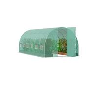 Serre Tunnel De Jardin 590x295x225cm Avec Cadre En Acier Galvanisé Porte Battante