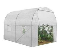 Serre tunnel 6M² blanche 140G 2 sections acier galvanisé
