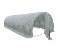 Serre Tunnel De Jardin Avec Porte "Mimosa" - 180 G/M? - 24 M? - 8 X 3 X 2 M Blanc