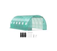 VEVOR Serre en film plastique Cadre en acier Serre 12 fenêtres 6,1x3x2,1m