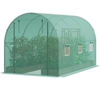 Serre Tunnel Serre Serre à tomates 345x195x192 cm - Cadre galvanisé vert - Couverture PE - Design praticable - Option d'aération