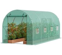 Serre Tunnel Serre Serre à tomates 445x194x192 cm - Cadre renforcé - Couverture PE - Design praticable - Système d'aération pour une culture optimale des plantes
