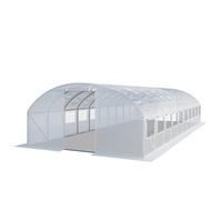 TOOLPORT Serre de Jardin Serre Tunnel Plastique Robuste 4x10m - Bâche PE 180g/m² Blanc Transparent