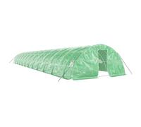Serre verte avec cadre en acier galvanisé 24 x 5 x 2,3 m, 120 m² | Revêtement PE 140 g/m², porte 100 x 185 cm, fenêtres 40 x 40 cm, 2 charnières
