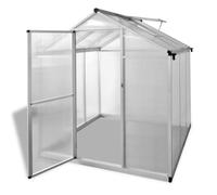 vidaXL Serre aluminium renforcé – 3,46 m² – isolation thermique – résistante aux UV – Gris G