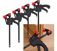 Serres-joints à Une Main,4 pcs Serre-Joints à Barre Main,Kit d'outils de menuiserie en Bois,Pince à Barre à Cliquet,Pince à Bois en F à Cliquet, pour une fixation précise de petites pièces