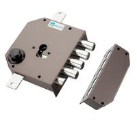 Serrure 3 points 630 marron droite avec protecteur MOTTURA 38630VD00X+9411745CR