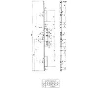 Serrure 3 points 92MTX METALUX pêne basculant 1/2 tour U7/41 mm - Sans gâche - F1U7410200