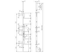 Serrure 3 points à larder ELECTA rouleau Axe 25mm têtière U inox - ISEO - 785201252