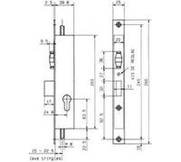 Serrure 3 points coffre 38x40 axe tringles 22mm - METALUX - F138404000 Noir G