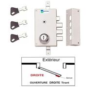 Serrure 3 Points Mottura 448 A2P1 Etoile Blanche Agrée Assurances Avec 3 Clés a Pompe Incrochetables - Droite