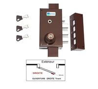 Serrure 3 Points Mottura 448 A2P1* Etoile Marron Agréé assurances Avec 3 clés a Pompe Incrochetables - Droite