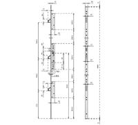 Serrure 3 points MULTIBLINDO Axe 30mm avec têtière en U inox - ISEO - 795101302