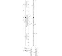 Serrure 3 points TF3 pêne dormant/demi-tour 45mm têtière en U 24x6mm - STREMLER - 6370.45.0A