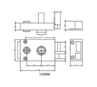 Serrure 3 points VEGA horizontal fouillot cylindre de 45mm gauche - JPM - 504000-18-2A Noir G