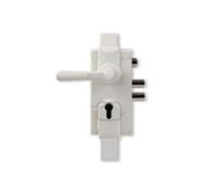 Serrure 300 en applique verticale 3 points réversible Blanc H.2040mm sans cylindre + Entretoise 2.5mm - S300B