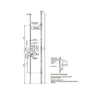 Serrure 4 points série 20215 automatique L2150mm têtière 16mm Axe 40mm sans gâche - - 26766000