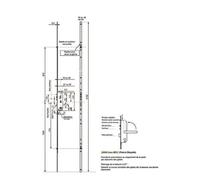 Serrure 4 points série 20215 automatique L2150mm têtière 18mm Axe 40mm bout carré sans gâche - VACHETTE - 26769000