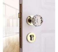 Serrure à Boule de Cristal en Laiton - Boutons de Porte en Forme de Diamant à Rotation avec Clé pour Chambres, Salons, Salles de Bains (Couleur : C)
