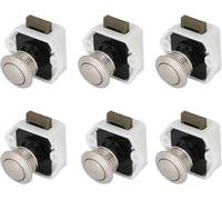 Serrure à Bouton De Verrouillage, Serrure à Came D’Armoire, 6 Pièces, Loquet à Bouton-Poussoir, Bouton Contextuel, Bouton De Verrouillage, Serrure pour, Wit, Hole Size: 20mm