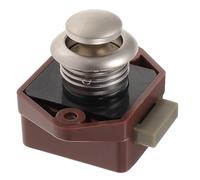 Serrure à Bouton-poussoir sans Clé pour Placard, Armoire et Porte | Abs Alliage de Zinc, Marron, Usage Mobile Homes et Rvs, Opération par Bouton Poussoir