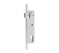 Serrure à cadre tubulaire - En acier inoxydable - Distance : 85 mm - Distance au canon : 30 mm - Serrure à cadre tubulaire - Serrure de porte de jardin - Insert de serrure pour gauche/droite