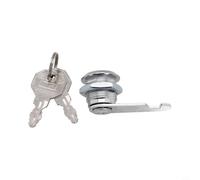 Serrure à came en alliage métallique 16 mm, 20 mm, 25 mm pour tiroir, armoire, boîte aux lettres, casier, porte en verre avec 2 clés, finition argentée (16 mm)