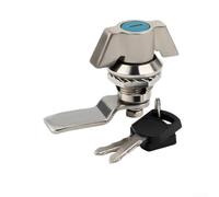 Serrure à came haute résistance pour armoires industrielles, y compris les boîtes de distribution, les boîtiers de réseau et les panneaux électriques, construction en métal (argent brossé)