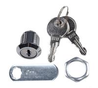 Serrure à came pour armoire, tiroir, casier, boîte aux lettres avec 2 clés, 16 mm, 20 mm, 25 mm, 30 mm de diamètre, cylindre en alliage pour portes en bois et verre, fermeture à 90 degrés (16 mm)