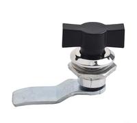 Serrure à came sans n alliage d'aluminium avec actionnement à languette pour porte d'armoire, boîte de distribution de sécurité, distributeur automatique, casier de sécurité (blanc vif + noir)